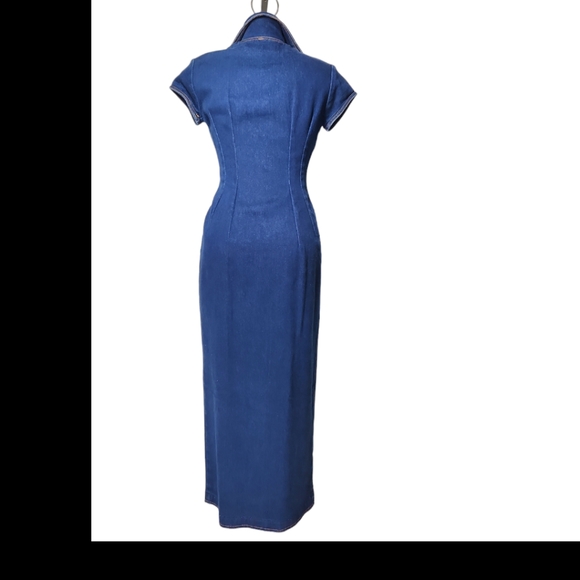 VESTI Blue Denim Maxi Dress Size S/P - Picture 9 of 15